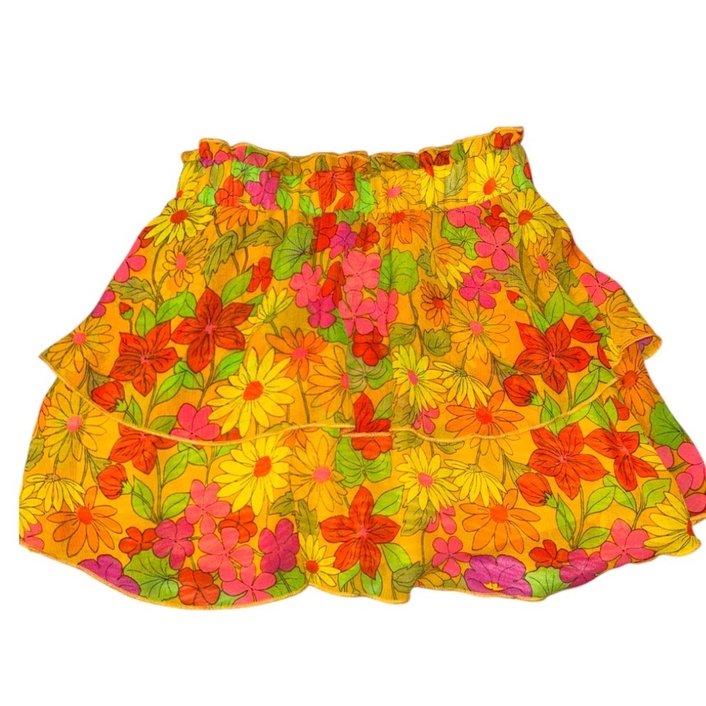 Show Me Your Mumu Floral Ruffle Mini Skirt size XS - Picture 5 of 8